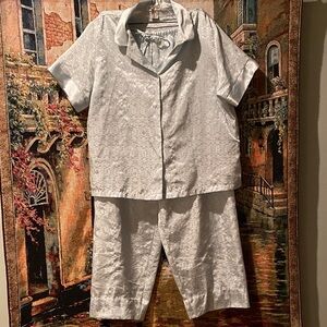 Jones New York Floral Patterned Light Turquoise Button-Up